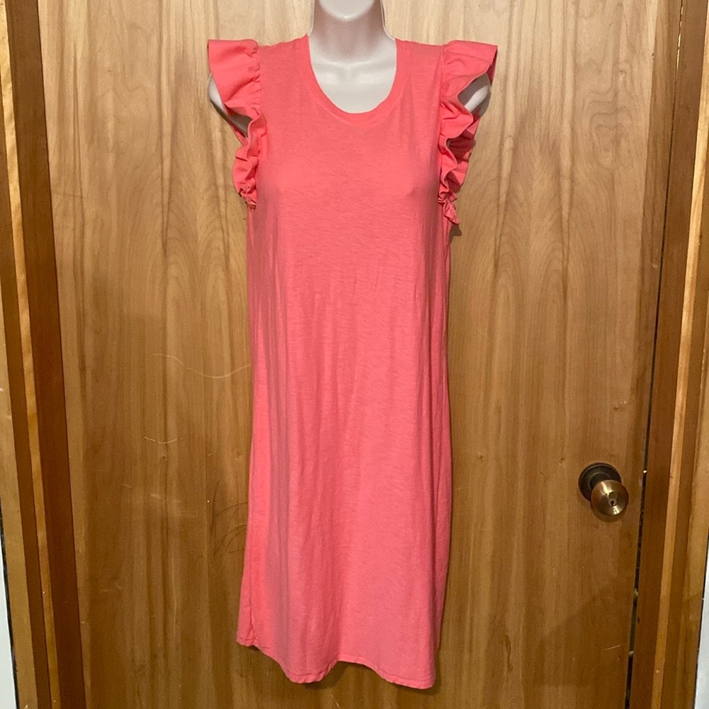 NWT Nation LTD pink ruffle t shirt dress
